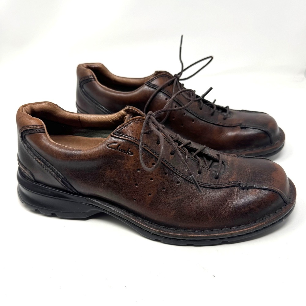 Vintage Classic Bicycle Toe Oxford Brown Leather Clarks 79081 Comfort 8M Men